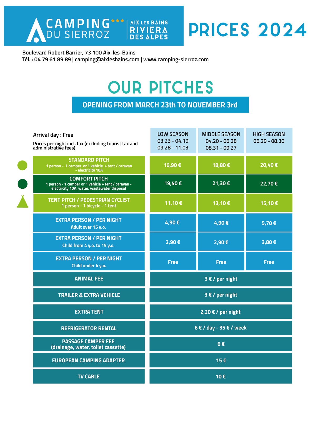 Prices 2024 pitch