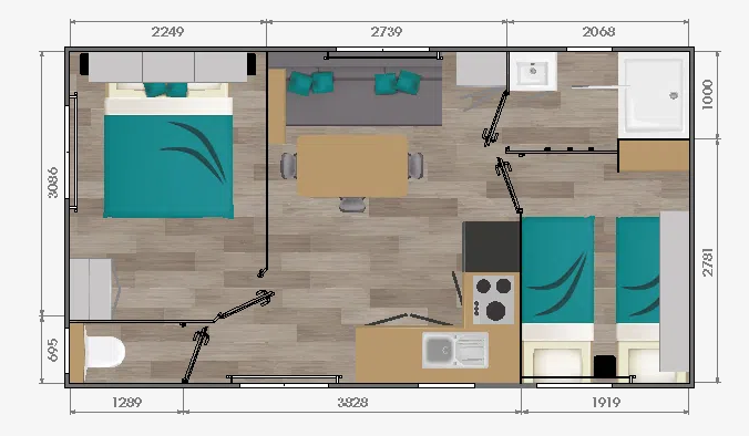 Plan mobil-home Océane
