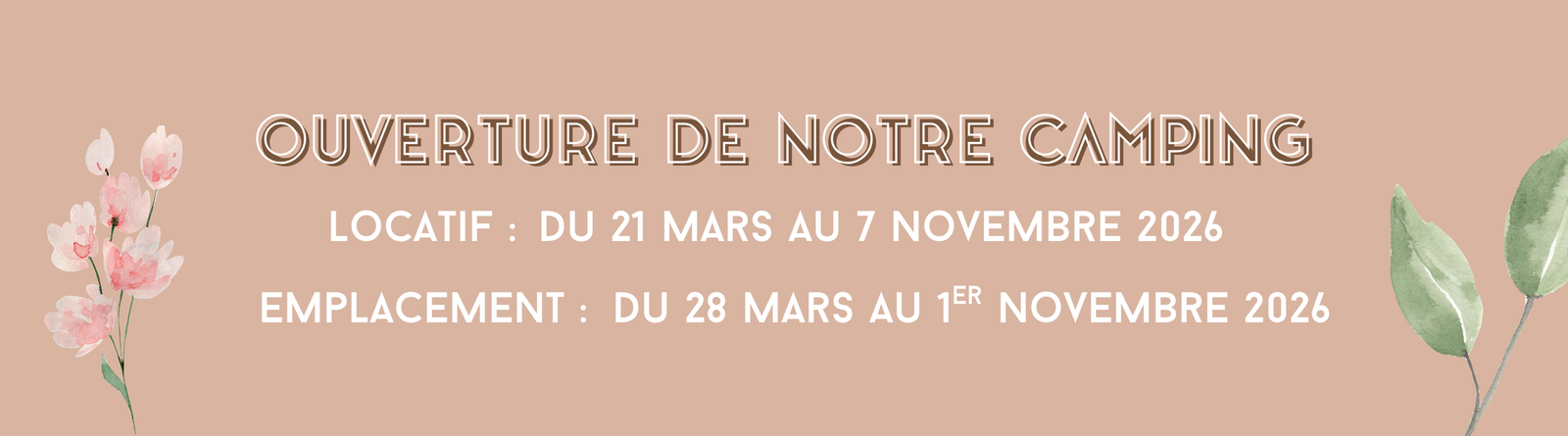 Ouverture camping 2026