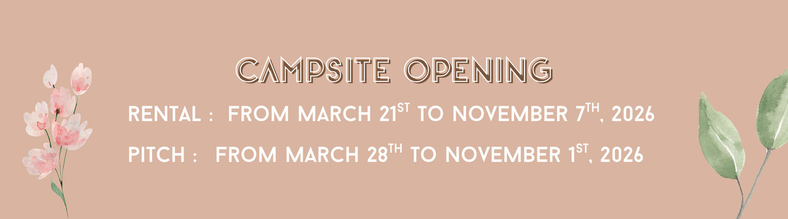 Ouverture camping 2026